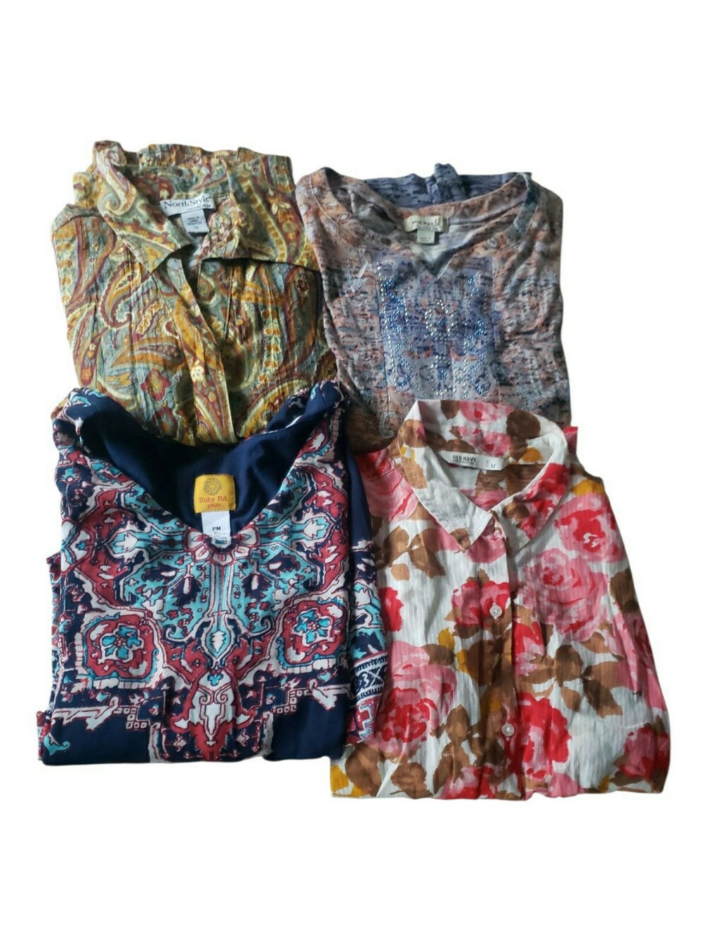 Mixed Patterned Women's Tops Bundle - Floral, Paisley, Medallion